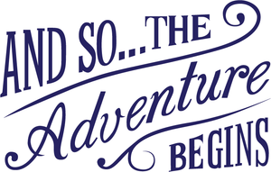 And so The Adventure Begins - Print in Navy Blue