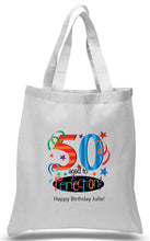 Load image into Gallery viewer, 50th Birthday Celebration Printed tote in Multicolor