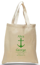 Load image into Gallery viewer, Anchor&#39;s Away design in Green print, for weddings and other nautical events.