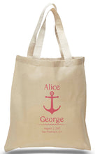 Load image into Gallery viewer, Anchor&#39;s Away design in pink print, for weddings and other nautical events.