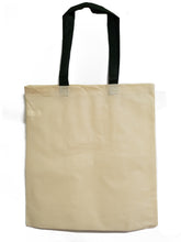 Load image into Gallery viewer, Natural budget tote with black handles