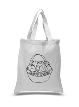 Load image into Gallery viewer, Easter Basket coloring page tote