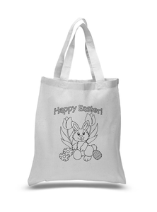 Happy Easter coloring print tote