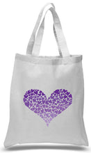 Load image into Gallery viewer, Heart of hearts tote print in Purple