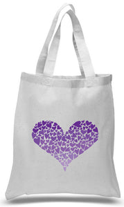 Heart of hearts tote print in Purple