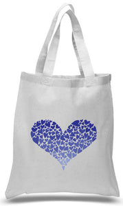 Heart of hearts tote print in Blue