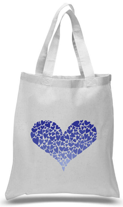 Heart of hearts tote print in Blue