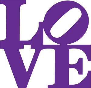 Love Sign Print in Purple