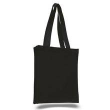 Load image into Gallery viewer, Canvas Book Bag with Gusset in Black