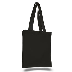 Canvas Book Bag with Gusset in Black