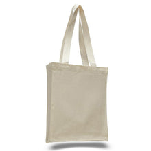 Load image into Gallery viewer, Canvas Book Bag with Gusset in Natural 
