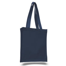 Load image into Gallery viewer, Canvas Book Bag with Gusset in Navy Blue