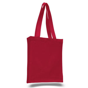 Canvas Book Bag with Gusset in Red