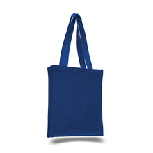 Load image into Gallery viewer, Canvas Book Bag with Gusset in Royal Blue