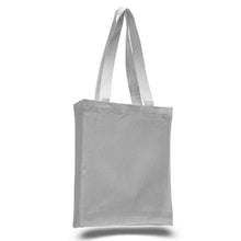 Load image into Gallery viewer, Canvas Book Bag with Gusset in White
