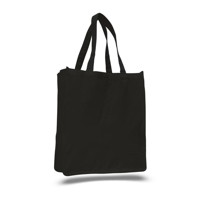 Heavy Duty Canvas Jumbo Tote with Gusset in Black