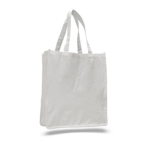 Heavy Duty Canvas Jumbo Tote with Gusset in White