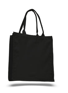 Fancy Canvas Tote Bag in Black