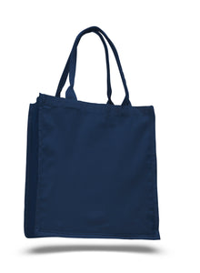 Fancy Canvas Tote Bag in Navy Blue