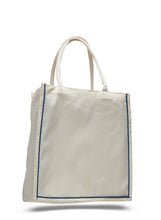 Load image into Gallery viewer, Fancy Canvas Tote with Color Stripe Trim in Navy Blue