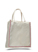Load image into Gallery viewer, Fancy Canvas Tote with Color Stripe Trim in Red