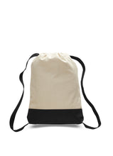Load image into Gallery viewer, Canvas Two Toned Sport Back Pack in Black 
