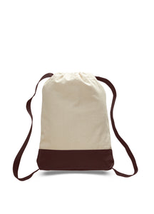 Canvas Two Toned Sport Back Pack in Chocolate