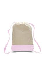Load image into Gallery viewer, Canvas Two Toned Sport Back Pack in Light Pink