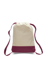 Load image into Gallery viewer, Canvas Two Toned Sport Back Pack in Maroon