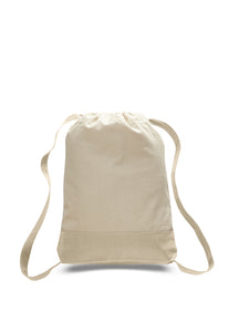Canvas Two Toned Sport Back Pack in Natural 