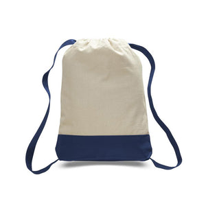 Canvas Two Toned Sport Back Pack in Navy Blue