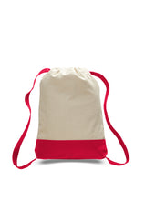 Load image into Gallery viewer, Canvas Two Toned Sport Back Pack in Red