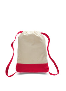 Canvas Two Toned Sport Back Pack in Red