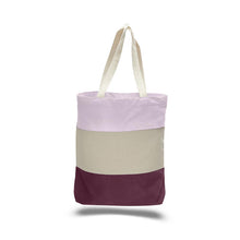 Load image into Gallery viewer, Heavy Duty Tri Color tote in Light Pink, Natural, and Maroon