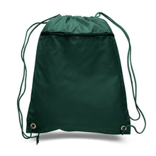 Load image into Gallery viewer, Polyester Drawstring Backpack in Forest Green