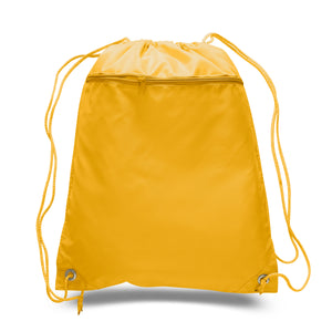 Polyester Drawstring Backpack in Gold