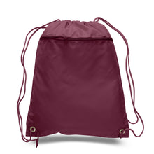 Load image into Gallery viewer, Polyester Drawstring Backpack in Maroon