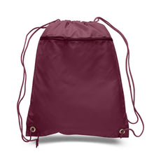 Load image into Gallery viewer, Polyester Drawstring Backpack in Maroon