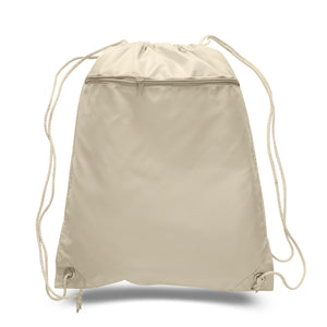 Polyester Drawstring Backpack in Natural 