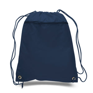 Polyester Drawstring Backpack in Navy Blue