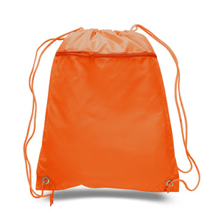 Polyester Drawstring Backpack in Orange