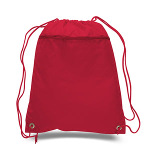 Polyester Drawstring Backpack in Red