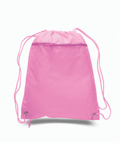 Polyester Drawstring Backpack in Light Pink