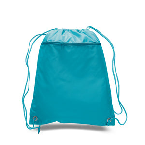 Polyester Drawstring Backpack in Carolina Blue