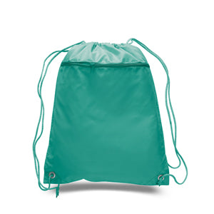 Polyester Drawstring Backpack in Turquoise