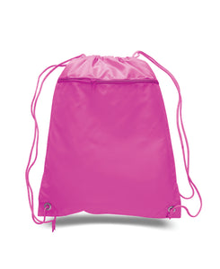 Polyester Drawstring Backpack in Hot Pink