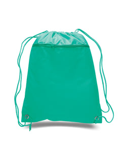 Polyester Drawstring Backpack in Kelly Green