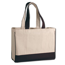 Load image into Gallery viewer, Back View of Heavy Duty Shopping Bag with Zippered Pocket in Black
