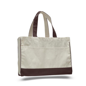 Heavy Duty Shopping Bag with Zippered Pocket in Chocolate
