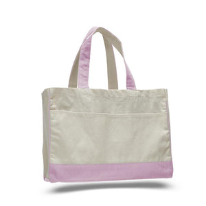 Heavy Duty Shopping Bag with Zippered Pocket in Light Pink